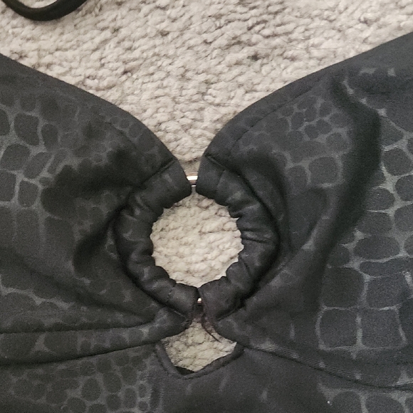 Xhilaration Black Leopard Print Monokini Swimsuit | Size M - Picture 4 of 8